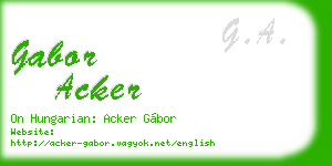 gabor acker business card